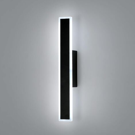 Goeco – Applique murale LED 12W – Design rectangulaire noir – 3 températures de couleur 3000K/4500K/6500K – Flux lumineux 1000LM – Dimensions 31 x 4 cm (1/5)