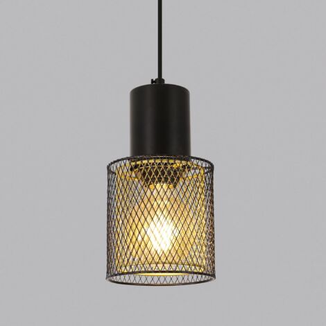 Lampe Suspension Industrielle, Luminaire Plafonnier Vintage E27, Lustre Industriel Réglable fer Double Couche pour Chambre Salle à Manger Cuisine Salon Bar