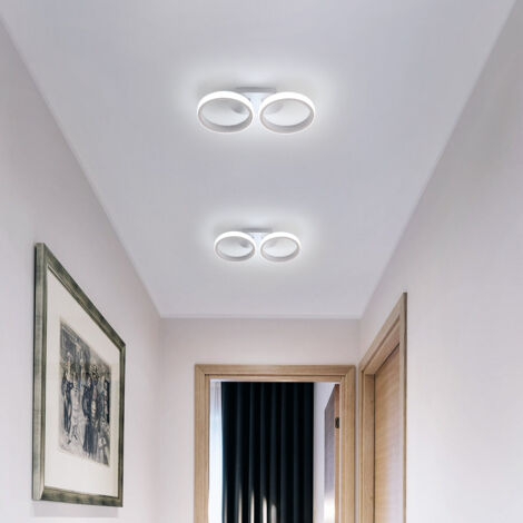 Plafonnier LED, Lampe de Plafond 2 Anneaux 22W 1650LM, Lampe LED Rond Moderne pour Cuisine Salon Couloir Chambre Salle de Bain, Blanc Froid ,6000K