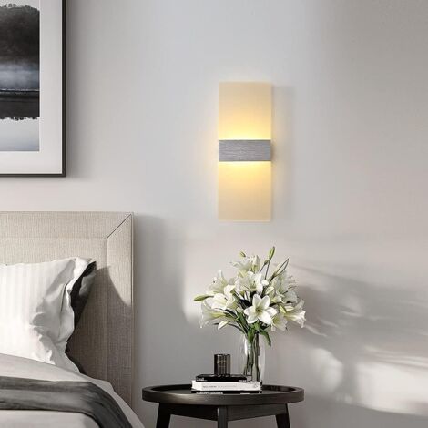 NETTLIFE Applique Murale LED Applique D'intérieur Design Moderne Lampe De Couloir Chambre 3000K Lampe De Cage Descalier Blanc Chaud