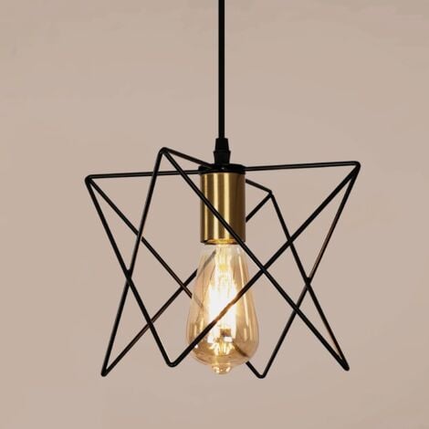 Suspension Luminaire Industriel, Plafonnier Vintage Forme Noir Rétro en M, Lustre Lampe Métal Lustre Industriel pour Salon Salle à Chambre Salle à Manger Salle à Manger Restaurant Bar