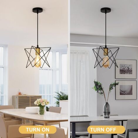 Suspension Luminaire Industriel, Plafonnier Vintage Forme Noir Rétro en M, Lustre Lampe Métal Lustre Industriel pour Salon Salle à Chambre Salle à Manger Salle à Manger Restaurant Bar