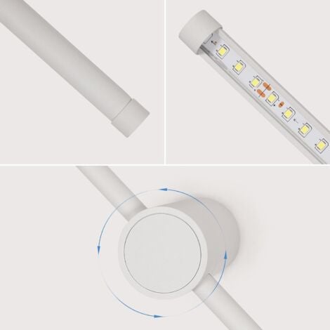 Applique Murale Intérieur, Lampe Murale Moderne 6500K Blanc Froid, Applique Murale Led 360° Rotative pour Chambre Salon Salle à Manger Couloir Escalier 100CM