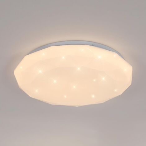 Lampe de Plafond, 24W Luminaire Plafonnier Étoile LED Lumiere Chaude 3000K, Lustre LED Plafonnier Moderne Diamant pour Chambre Enfant Cuisine Couloir Coucher Salle De Bain (1/5)