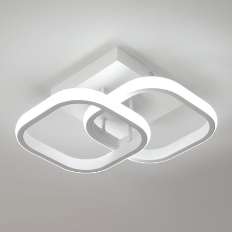 Plafonnier LED Salon, 30W Luminaire Plafonnier carré, 6500K Blanc Froid Plafonnier LED Chambre acrylique pour chambre à coucher, salon, cuisine