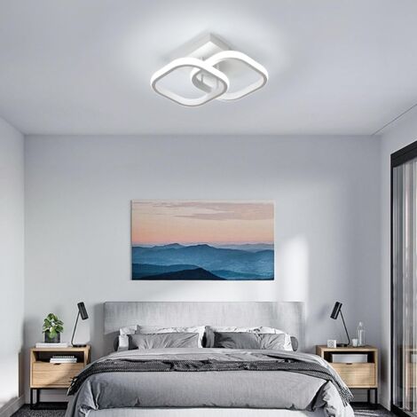 Plafonnier LED Salon, 30W Luminaire Plafonnier carré, 6500K Blanc Froid Plafonnier LED Chambre acrylique pour chambre à coucher, salon, cuisine