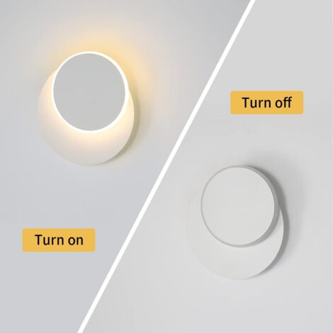 GOECO Applique Murale LED Éclipse Solaire 2-en-1 - Moderne, Blanc, Lumière Chaude 12W