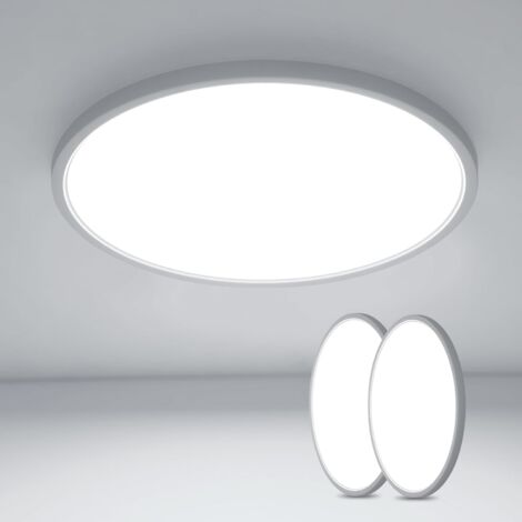 GOECO Lot de 2 Plafonnier LED 36W 6500K 3240LM IP44 Ø40cm - Blanc Froid, Cuisine/Balcon (1/5)