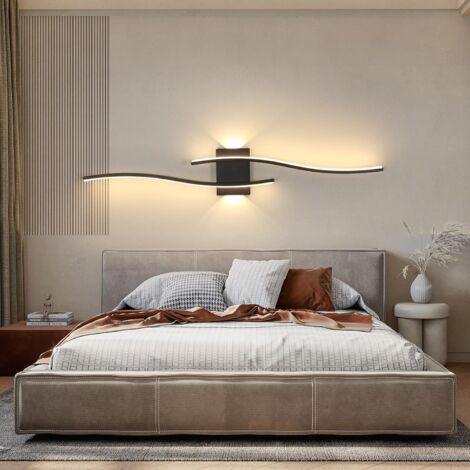 Goeco – Applique murale LED 27W 3037LM – Design minimaliste noir – Blanc chaud 3000K – Éclairage 10-15m² – Installation facile