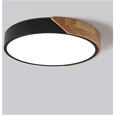 GOECO Plafonnier LED Design Moderne, Noir, 30x5 cm, Lumière Chaude 3000K, 30W, 220V, Idéal pour Maison, Bureau ou Restaurants, Haute Qualité, Faible Consommation, Installation Facile