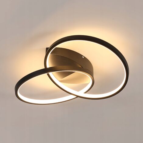 GOECO Lampa wisząca do salonu Czarna lampa sufitowa LED 3000K Nowoczesna okrągła (1/5)