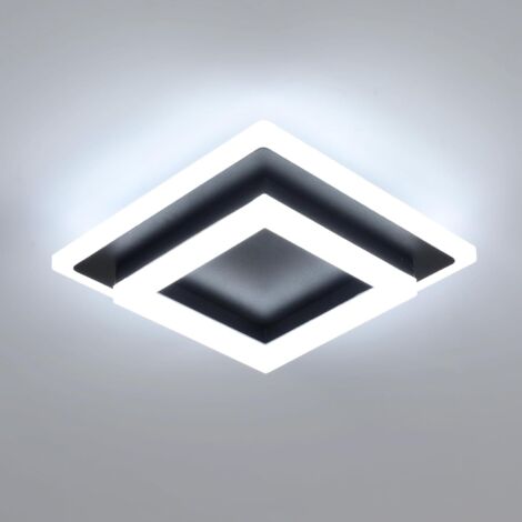 GOECO Plafonnier LED, 24W 2700LM Lampe de Plafond Carré, Luminaire Plafonnier LED Moderne Noir pour Couloir Coucher Salle de Bains Cuisine Salon, 6500K Lumière Blanche Froide (1/5)