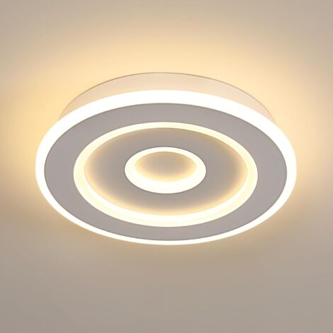 GOECO Plafonnier LED Rond Moderne, 28W 28cm Lampe de Plafond LED, Blanc Luminaire Plafonnier Intérieur pour Chambre à Coucher, Salon, Couloir, Lumière Chaude 3000K (1/5)