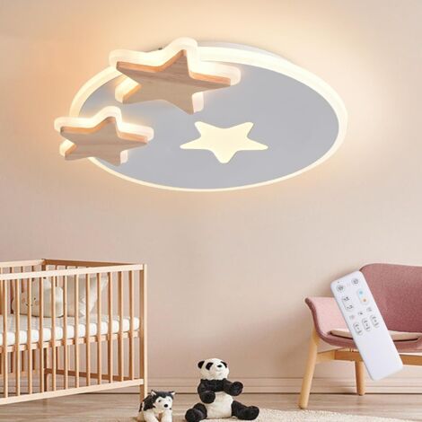 Goeco – Plafonnier LED étoile dimmable 42 cm – Télécommande – Température de couleur 3000K-6000K – Design moderne pour chambre d'enfants