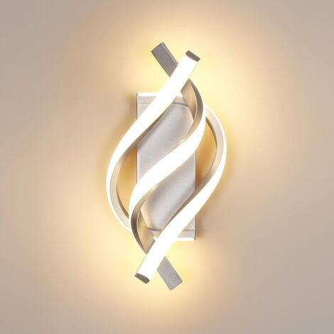 GOECO Applique Murale Intérieure LED, 22W Créative Argenté Lampe Murale Moderne 3000K Lumière Chaude, Acrylique Luminaire Mural Interieur pour Chambre, Salon, Couloir, Escalier (1/5)