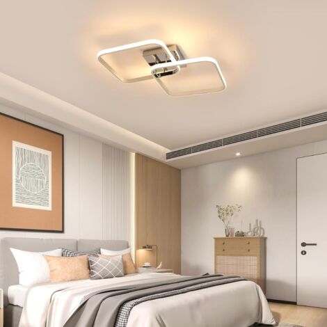 Plafonnier LED Carré RGB 30cm Queffigle 3200LM - Dimmable Avec Télécommande, Pour Chambre Et Salon