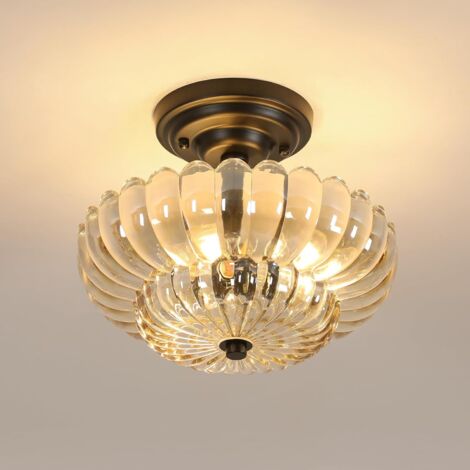 Plafonnier 220 V,ampoule non incluse, globe en verre proche du plafonnier, suspension d'intérieur vintage | Leroy Merlin