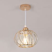 Goeco – Suspension luminaire vintage en cristal et métal – Douille E27 – Dimensions 19x19x100cm – Puissance max 40W – Installation facile