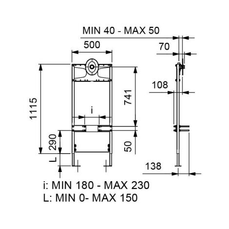 Kompletter Unterputzrahmen mit zeitgesteuertem Durchflussmesser WC 3/4" Idral TMON8-00000  Eisen (1/5)