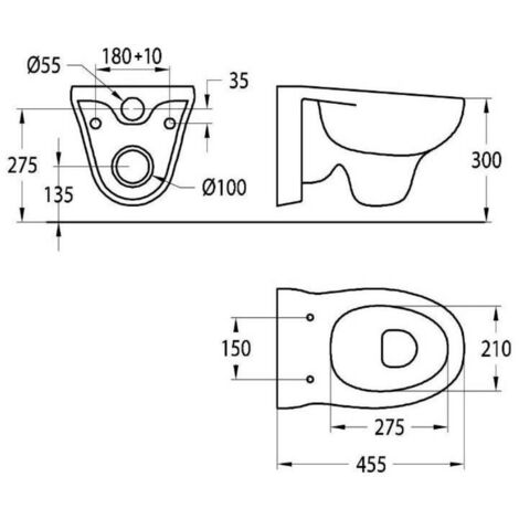 Wandhängende Toilette[400kg Tragkraft], Geräuscha Produktbild-Vorschau 2