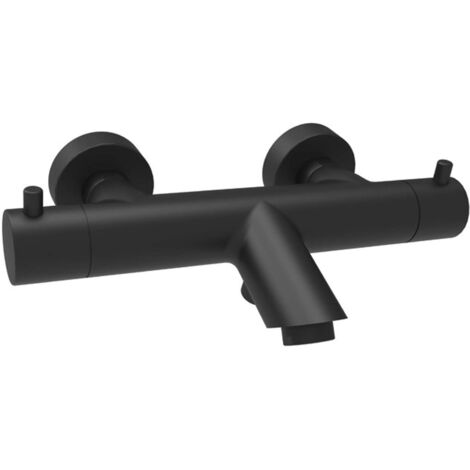 Paffoni Light Serie externe thermostatische Wannenbatterie LIQ022NO  Messing - Mattschwarz