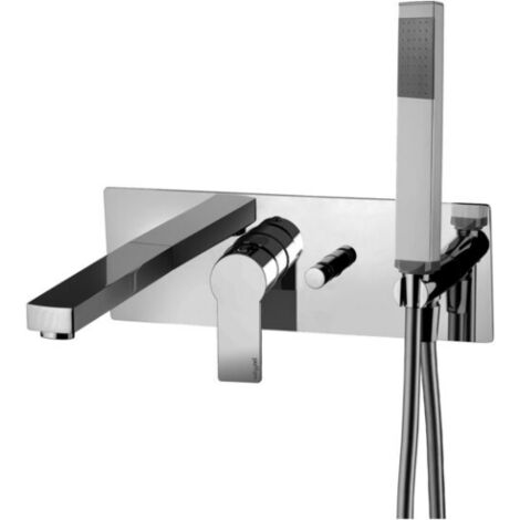 Eingebauter Wannenmischer in der Farbe gebürsteter Stahl Paffoni Tango TA001ST Steel Looking