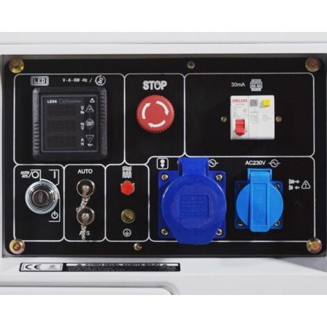 ITC Power Groupe électrogène diesel 6500W AVR monophasé DG7800SE valable pour installation solaire