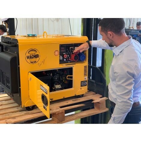 Groupe électrogène 6300W Diesel monophasé et triphasé 230V/400V Insonorisé Kompak WAGNER KW8000SE-T