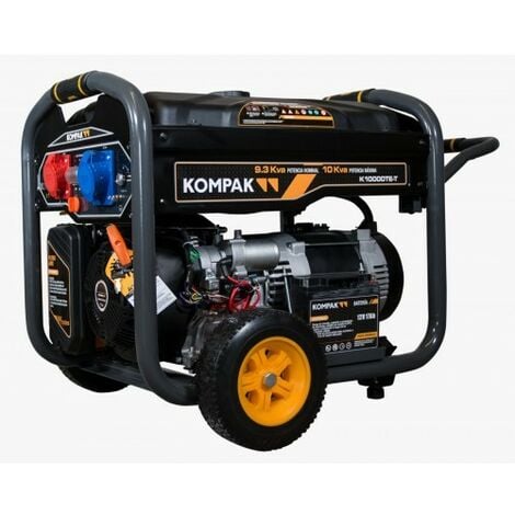 KOMPAK Groupe électrogène 8000W Essence 230V/400V K10000TE-T monophasé et triphasé