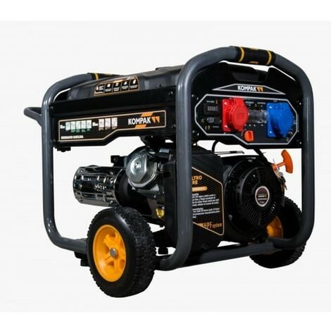 KOMPAK Groupe électrogène gaz/essence 8000W Monophasé et triphasé K10000TET-DF