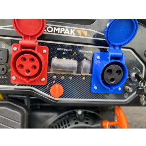 KOMPAK Groupe électrogène gaz/essence 8000W Monophasé et triphasé K10000TET-DF