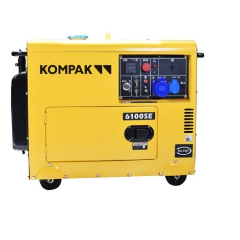 KOMPAK Groupe électrogène diesel 5500W monophasé, ATS, insonorisé NT-6100SE valable pour installation solaire