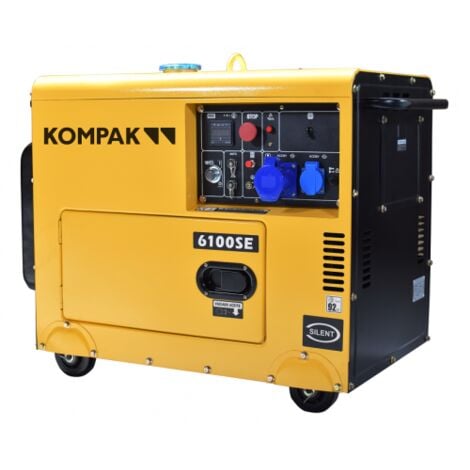 KOMPAK Groupe électrogène diesel 5500W monophasé, ATS, insonorisé NT-6100SE valable pour installation solaire