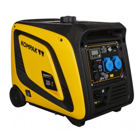 Groupe électrogène 3900W essence inverter silencieux – Moteur 4 temps 223 cm3 – Autonomie 9h à 50% – Niveau sonore 56 dB – Kompak - KGG39EI