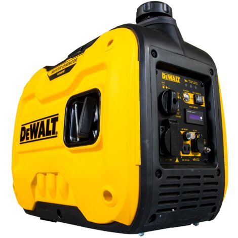 Dewalt – Groupe électrogène Inverter 2000 watts essence – Puissance continue 1800W – Démarrage à câble – Protection contre surcharge et manque d'huile - DXGNi20E