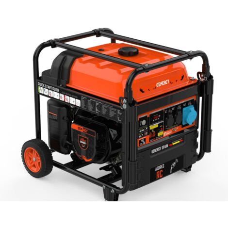 Groupe électrogène monophasé 10000W 230V – Démarrage électrique à distance – Moteur essence 4 temps – Autonomie jusqu'à 12.5H – Genergy