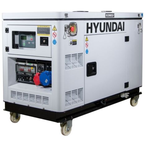 Hyundai – Groupe électrogène diesel 12,5 kVA – Monophasé et triphasé – Moteur bicylindre refroidi par eau – Autonomie 10h – Alarme bas niveau d'huile - DHY12000XSET