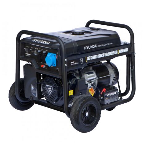 Hyundai – Groupe électrogène monophasé 6500 W essence – Démarrage électrique – Moteur 4 temps – Autonomie 13h30 – Protection contre surcharges - HY9100LEK