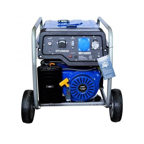 Hyundai – Groupe électrogène essence monophasé 5,5 kW – Moteur 4 temps OHV – Démarrage électrique – Protection contre surcharge - HHY7000FEK