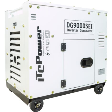 Itc Power – Groupe électrogène diesel Inverter 6500W monophasé – Technologie d'onduleur – Consommation 1,65L/h – Prise AUTO pour installation solaire - DG9000SEi