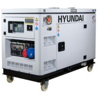 Hyundai – Groupe électrogène diesel 12,5 kVA refroidi par eau – Monophasé et triphasé – Moteur 4 temps avec alarme bas niveau d'huile – Autonomie 10h