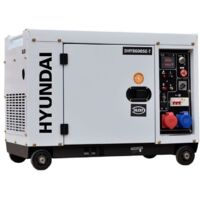 Hyundai – Groupe électrogène diesel insonorisé 7,9 kVA triphasé et 6 kW monophasé – Moteur 4 temps – Démarrage facile – 10h autonomie à 50%