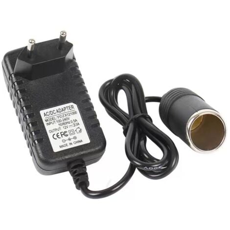 Adaptateur Prise Allume-Cigare 12V 2A, Convertisseur Adaptateur AC/DC pour système de Navigation, convertisseur de Courant, convertisseur de