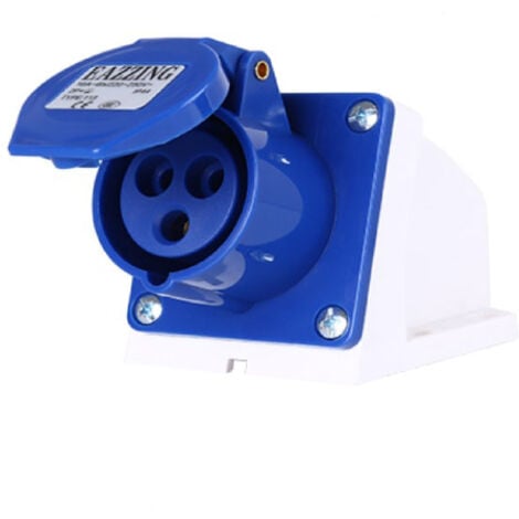 Industrial  Prise Femelle Industrielle et Prise Mâle Industrielle 32A CEE  3 Broches  2 P + E  220V  Etanche IP44  pour Rallonge Electrique, Camping Car  Usage Intérieur et Exterieur