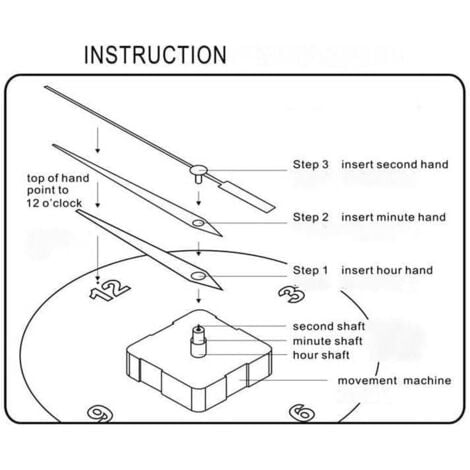 Mécanisme d'horloge, mécanisme de Mouvement d'horloge, zéro Bruit, mécanisme à Quartz Silencieux, système d'horloge Murale silencieuse à Batterie, pièces d'horloge Murale, pièces de Rechange