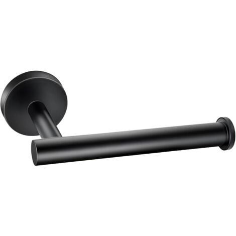 Porte-rouleau de papier toilette noir mat épais en acier inoxydable SUS304 antirouille pour salle de bain, cuisine, salle de bain