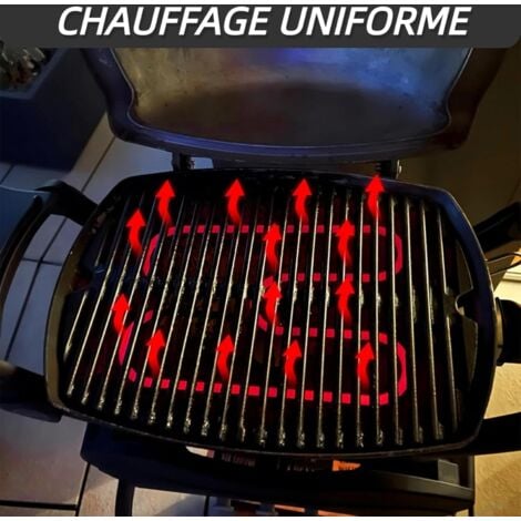 Grille Barbecue，Barbecue，Weber Accessoires Barbecue，Élément Chauffant de Remplacement pour Barbecue, Compatible 66631 (réglementation européenne), adapté aux Grils électriques Q140, Q1400