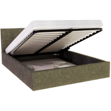 Lit coffre Tolsa 180 x 200 cm avec sommier à lattes relevable Vert olive (1/5)
