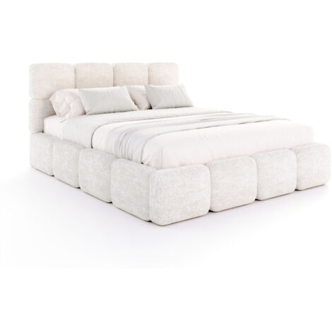 Lit coffre Delicato 160 x 200 cm avec sommier à lattes relevable Blanc