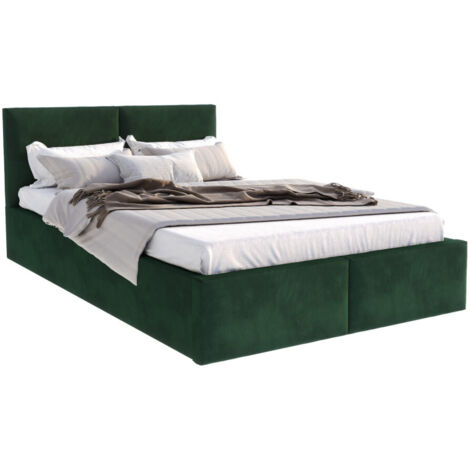 Lit coffre Tulum 120 x 200 cm avec sommier à lattes relevable Vert (1/5)